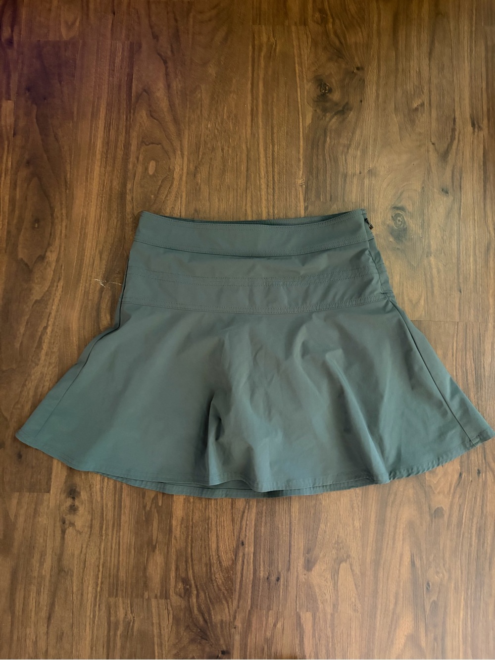 Athleta Olive Green Athletic Skort with Hidden Zip Pocket